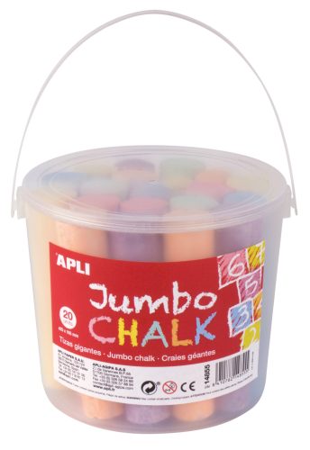 Jumbo chalk assorted col. round 20u APLI KIDS