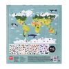 Giant poster + 100 stickers world map APLI KIDS