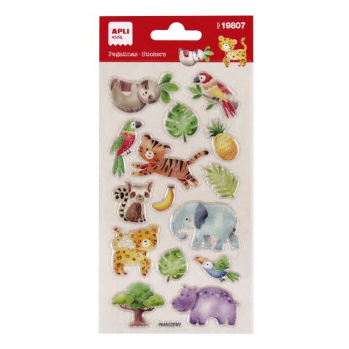 Holographic jungle animals stickers 1 APLI KIDS