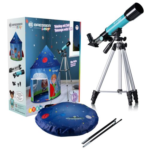 Telescope 50/360 with tent blue BRESSER JUNIOR