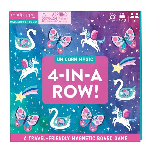 Unicorn Magic 4-in-a-Row! Magnetic Board Game Mudpuppy