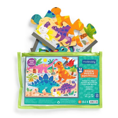 Hatalmas dinoszauruszok 12 részes tasak puzzle Mudpuppy