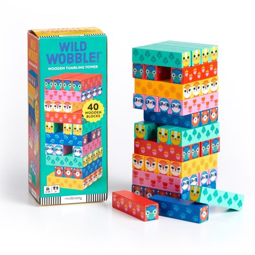 Wild Wobble! Wooden Tumbling Tower Mudpuppy