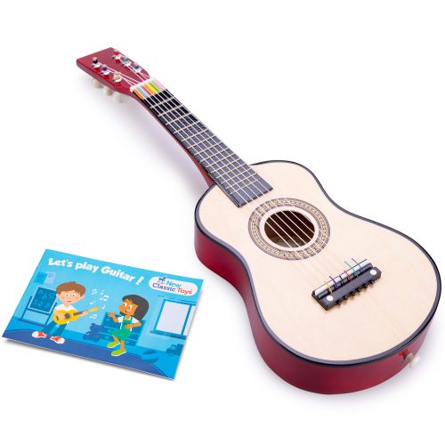 Fa játék gitár kottával - barnaNew Classic Toys