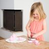 Fa játék teáskészlet vágható tortával - rózsaszín