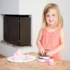Fa játék teáskészlet vágható tortával - rózsaszín
