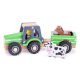 Tractor with trailer - animals New Classic Toys