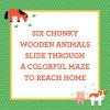 Farm Animals Wooden Sliding Maze Petit Collage