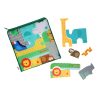 Wooden Puzzle + Play: Shaped Safari Animals Petit Collage