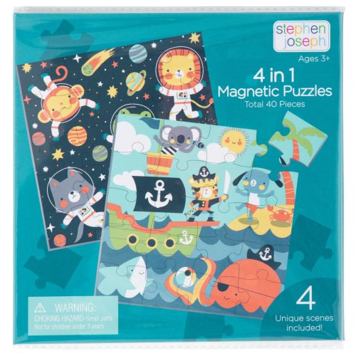 4 in 1 magnetic puzzle book blue Stephen Joseph