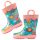 Rainboots Turquoise floral sz11 Stephen Joseph